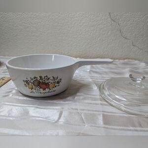 Corning Ware Spice Of Life Saucepan Glass Lid 1 1/2 Pint Vegetables Vintage USA